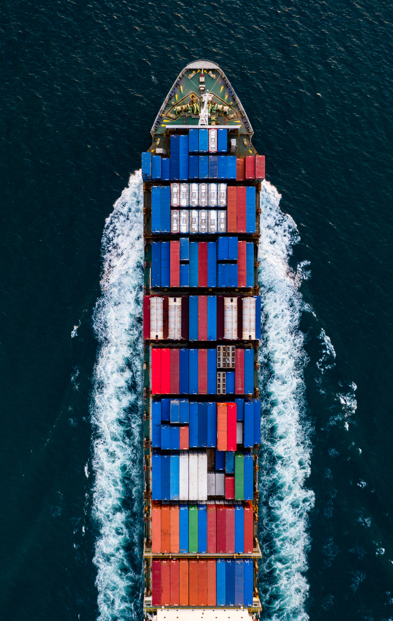 Vessel from above at sea